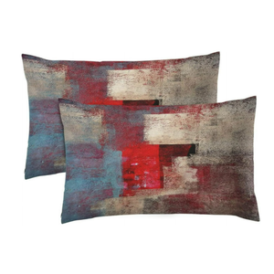 Emvency Set of 2 Abstract Red and Brown Throw Pillow Covers Modern Abstract Painting Decorative Pillow Cases Home Decor Standard Rectangle 12x20 Inches Pillowcases