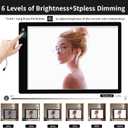 YINGWOND Rechargeable A2 Light Pad, Wireless Battery Powered Artist Tracing Light Box, 3 Colors/6-Level/Stepless Adjusted Brightness Large Light Board for Diamond Painting, Cricut Weeding Vinyl, Art