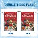 2 x Merry Christmas Dogs Garden Flag 12x18 Inch Double Sided Welcome Xmas Winter Seasonal Small Burlap Garden Flags for Porch, Patio, Lawn, Farmhouse, Holiday Decoration