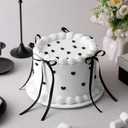 Remerry 6 Inch Black Bow White Round Fake Cake Funny Birthday Cake Decor Wedding Dessert Props Artificial White Dessert for Display Photography Women Birthday Wedding Gift