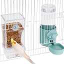 lemtrflo No Mess Bird Feeder Water Dispenser Set, Bird Feeder for Cage, Cage Accessories for Cockatiels, Finches, Budgies and Canaries (blue)