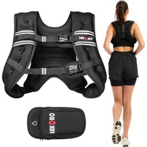 Weighted Vest for Men Women, No-Bounce 6LB 8LB 12LB 16LB 20LB 25LB 30LB Weights Vest with Adjustable Buckles & Reflective Stripes | Weight Vest for Walking Running Hiking Workout
