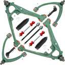 Front End 12pc Control Arms Suspension Kit for GMC Chevy Silverado Sierra Yukon XL Suburban 1500 Tahoe Avalanche Escalade ESV EXT, 4 Control Arms w/Ball Joints 4 Tie Rods 2 Sway Bars 2 Boots