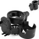 Gromast Universal Stroller Cup Holder with Phone Holder, 3-in-1 Detachable Drink Holder 360 Rotatable, Adjustable Cup Holder for Stroller Wheelchair Bike Walker Scooter - Black
