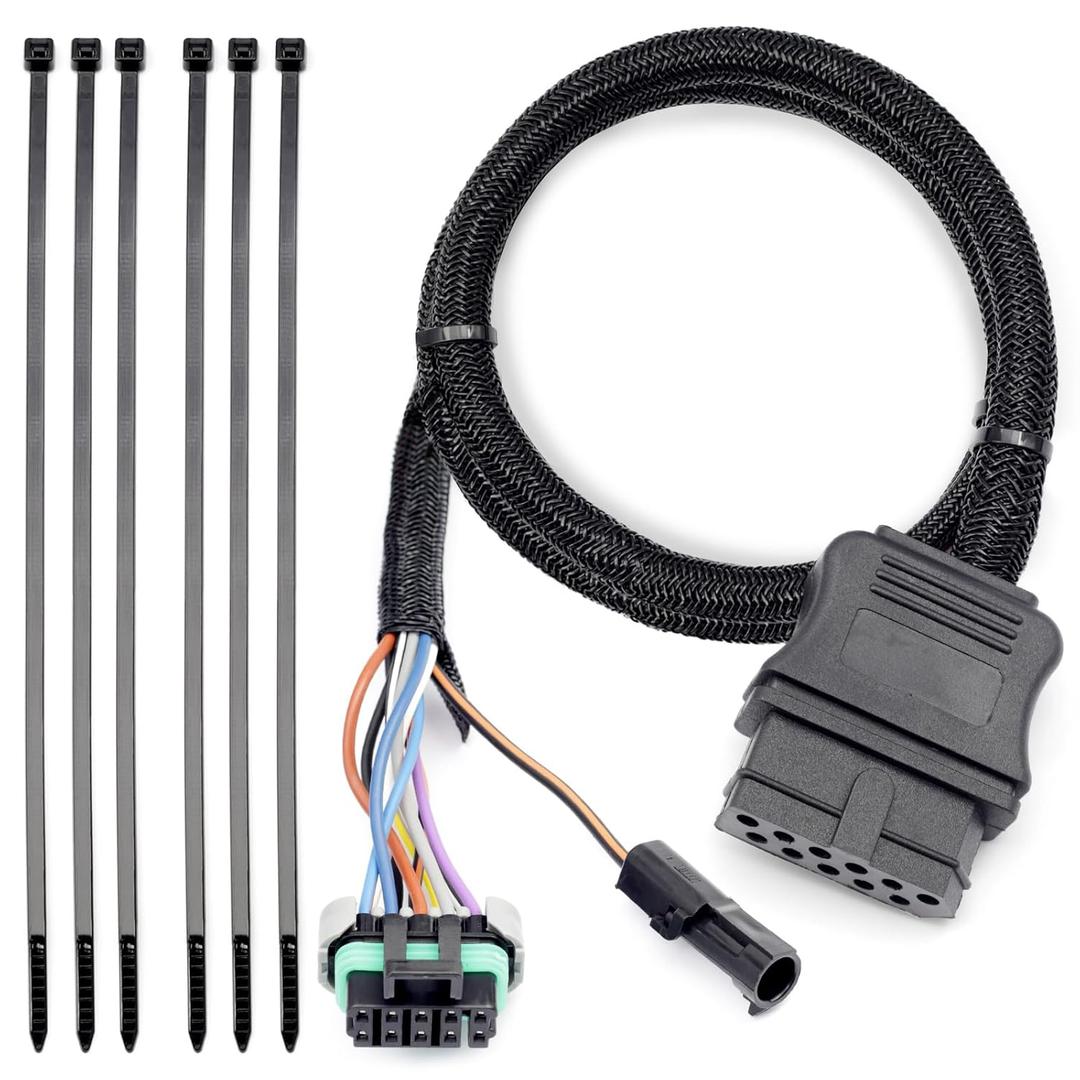 Upgraded 26357 22413 11 Pin Vehicle Side Light Wiring Harness with Dust Cover Replacement for Western Fisher Blizzard SnowEx Plows 11-Pin Snow Plow