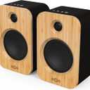 House of Marley Get Together Duo, Powerful Bookshelf Speakers with Wireless Bluetooth Connectivity and Sustainable Materials (Signature Black)