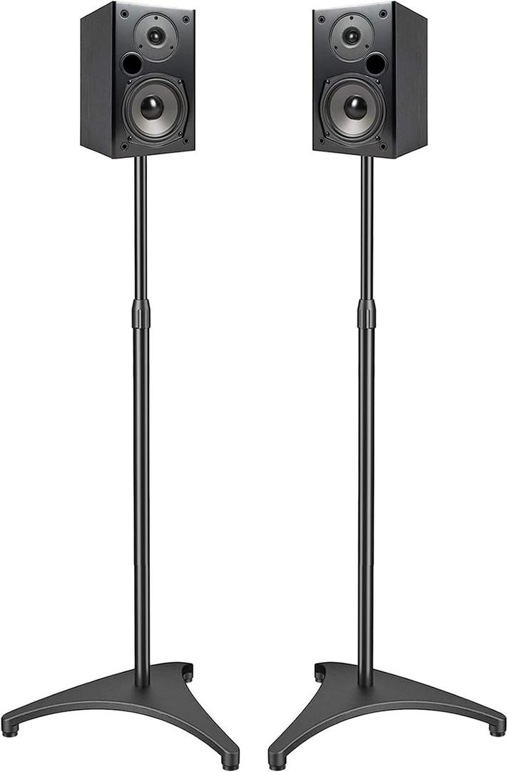 PERLESMITH Speaker Stand Adjustable - Extend 20" to 44" - Holds Satellite Speakers & Small Bookshelf Speakers up to 9 lbs, Floor Stands Compatible with Sony Bose Polk JBL Yamaha and Others - 1 Pair