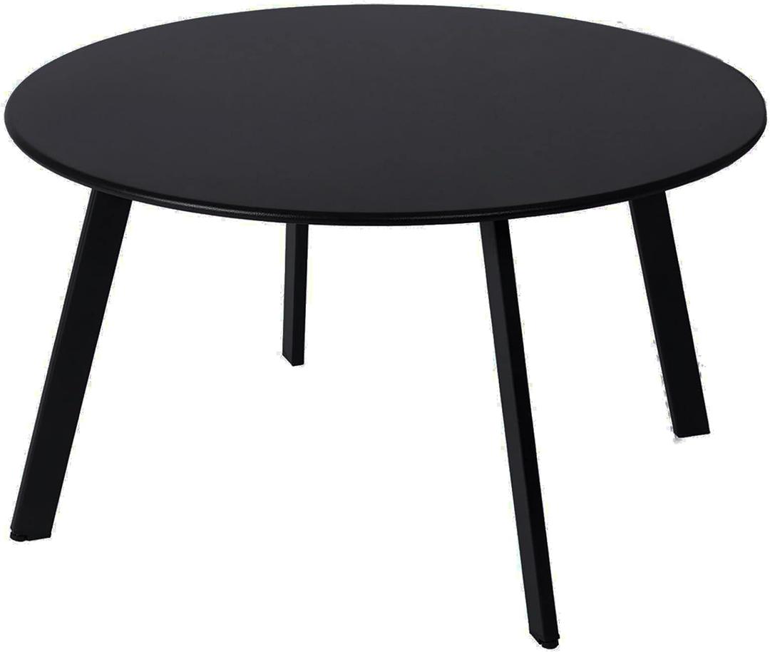Patio Coffee Table - Metal Steel Outdoor Round Table Weather Resistant Anti-Rust Table (Black), Pack of 1, 
28"D x 28"W x 16"H