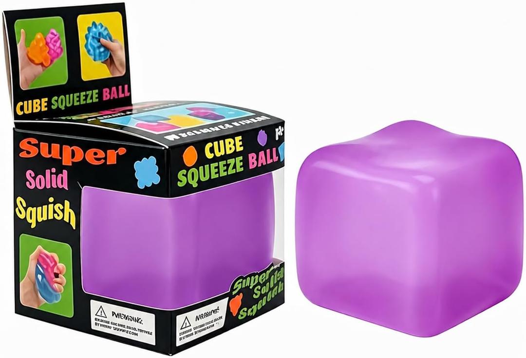 Premium Big Block Cube, Ice Cube Squishies Toys, Durable, Slow-Rebound fingertip Exquisite Spherical ice Cube with boxGift-Ready (Purple)