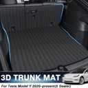 KUST Custom Fit Trunk Mat for 2020-2024 2025 Tesla Model Y Accessories 5 Seater (Not for 7 Seat or Juniper) Cargo Mat Liner Back Seat Protector All Weather Protection Black