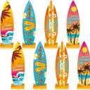 Blulu 8 Pcs Surfboard Table Decorations Beach Signs Welcome to Paradise Sign Tropical Bar Table Centerpieces Endless Summer Wood Sign Flip Flop Letters for Home Decor(8.27 x 2.4 Inch)