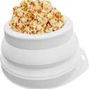 Li&Zhao Silicone Popcorn Maker - Microwave Popcorn Popper Microwave Popcorn Bowls Reusable Collapsible Bowl for Family Movie Nights(Grey)