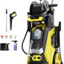 Electric Pressure Washer 5000PSI-Max 3.6GPM Power Washer Touch Screen Adjustable Pressure,4 Nozzles and 500ml Foam Cannon Power Washer Cleaning for Patio Yellow (5000 PSI)