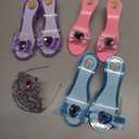 Girls Play Set! Princess Dress Up Shoes and Tiara (3 Pairs of Shoes + 1 Tiara) Role Play Collection Fashion Princess Shoe for Little Girls