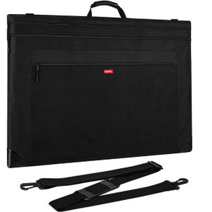 Nicpro Light Weight Art Portfolio Bag, 20x26 Black Art Canvas Portfolio Case with Detachable Shoulder Strap, Leather Corners, Carrying Storage Case for Artwork, Poster, Sketching, and Drawing