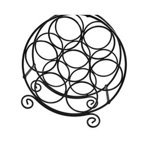 Wine Rack Tabletop Bottle Holder Detachable Metal Iron Wine Display Stand for Home Living Room Decor, Black Finish, 1pcs