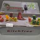 KITCHTREE Masticating Juicer Attachment for KitchenAid Stand Mixer, 4.2" Large Feed Chute Fit Whole Vegetables & Fruits, Slow Cold Press Juicing, Includes 2 * 28oz capacity cups (White+Grey)