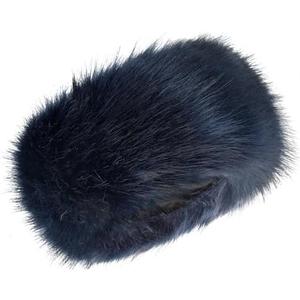RANOME Faux Fur Headband for Women Elastic Fuzzy Thick Earmuffs Winter Headwrap Ear Muffs Furry Ear Warmers Cold Weather (Navy Blue)