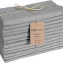 CottonCove Hemstitch Cloth Dinner Napkins Cotton Set of 12 - Soft Durable Washable - Ideal for Farmhouse Parties Wedding Christmas Easter - Perfect Everyday Use Table Cloth Napkins 18x18 Silver Grey