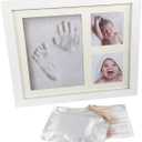 Newborn Baby Handprint/Footprint Picture Frame Kit. Perfect Gifts, Memorable Keepsakes Decorations, Premium Clay & Wood Frame, 3 Pack