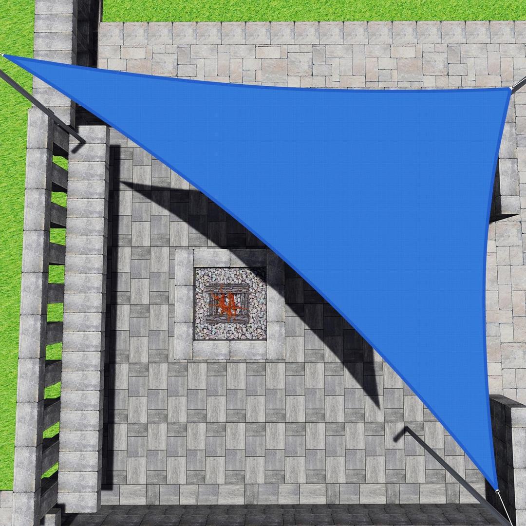 Patio Paradise 16' x 16' x 22.6' Blue Sun Shade Sail Triangle Right Canopy Shade Cloth for Garden, Heavy Duty Pergolas Cover UV Blocking Fabric for Outdoor Backyard Deck Pool