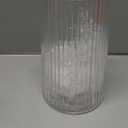 Clear Glass Vase for Flower, Flower Vase for Bouquet, Modern Glass Vases, Ribbed Vases for Living Room, Bedroom, Dining Table, Office, Wedding, Centerpieces, 8 Inches (Large)