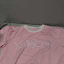 Womens Puff Short Sleeve Sweater Casual Cropped Knit Shirts Cute Valentines Pullover Jumper Tops (X-Large, Pink)