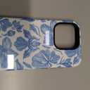 Case for iPhone 15 Pro, Hybrid 2-Layer Case, Military-Grade Protection Durable Shockproof Anti-Scratch Phone Cover, Indigo Floral Grace