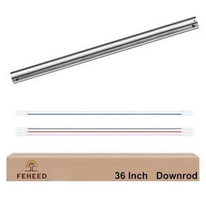 36 Inch Ceiling Fan Downrod, 1" Diameter Nickle Ceiling Fan Extension Rod (No Threads) with 5 x 18-AWG Wires, Universal Down Rods for Ceiling Fans, Easy Installation