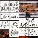 Christmas Stencils for Door Mats 23.6 Christmas Doormat Stencils for Crafts Reusable Holiday Stencil for Doormats Wood Fabrics Decor