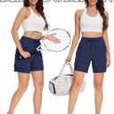 MAGCOMSEN Women's 7" Hiking Cargo Shorts Quick Dry Lightweight Golf Athletic Summer Outdoor Shorts with 4 Pockets (Blue, XXL)