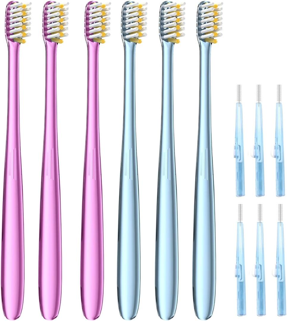 5 x JTF Orthodontic Manual Toothbrush for Braces: 6 U-Shaped Tooth Brush with 6 Interdental Brushes, Ultra-Durable Bristles for Stain Removal and Deep Oral Clean, Toothbrushes for Tooth with Dental Device