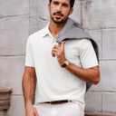 PJ PAUL JONES Mens Polo Shirts Short Sleeve Knit Polo Casaul Collared Polo Shirts Wrinkle-Free Golf Polo (XL)