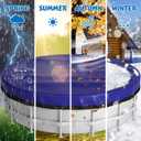 Evoio 10ft Winter Round Pool Cover for Above Ground Pools 10 ft by 30 Circle Pools Covers for Inflatable Hard Metal Frame Swimming Pool or Hot Tub, 10 Feet Heavy Duty Blanket Cover (10 Foot)
