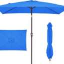 JEAREY 6.5x10 ft Rectangular Patio Umbrellas Rectangle Outdoor Umbrella with Push Button Tilt and Crank, Market Table Umbrella 6 Sturdy Ribs UV Protection for Poolside Garden Backyard Deck, Royal Blue