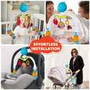 Baby Stroller Arch Toy with Relaxing Music & Lights - Adjustable Activity Arch & Play Accessories - Baby Bouncer Toy Bar, Carseat, Crib, Stroller Hanging Toys for Infants 0 Months Old & Up