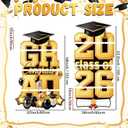 Chunful 2 Pcs 52.2 Inch Extra Large Grad 2026 Yard Signs Decorations 2026 Congrats Graduation Lawn Decor Glitter Grad Yard Signs with Stakes for Outdoor Senior College School Party Supplies