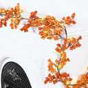 Syhood 2 Pcs Valentines Garland with Lights 12 ft Artificial Orange Garland Lighted Two-Tone Valentines Berry Vine Strings Battery Operated for Valentine's Day Decors Wedding Indoor Home Table Mantle