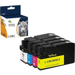 Compatible Quick-Drying Ink Cartridges Replacement for Lexmark 200XL 200 Cartridge Set for OfficeEdge Pro5500 Pro4000 14L0174 14L0175 14L017614L0177 Printers (1BK 1M 1Y 1C 4PK)
