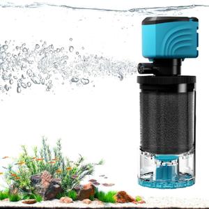 Submersible Aquarium Filter, Upgraded 15-50 Gallon Fish Tank Filter with Fish Guard, 220GPH Internal Whisper Pump, Fresh/Saltwater, Debris Tray, Check Valve, 8-Inch
