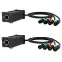 PRORECK 4-Channel XLR to Ethercon RJ45 Cat6 Snake Cable 3-Pin DMX & Audio Extender, 3 Feet, Ideal for Stage Lighting, Live Sound & Recording Studios (Female and Male Pair)