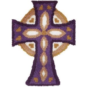 LAPATAIN Latch Hook Kits DIY Crochet Yarn Kits,Cross Carpet Embroidery Hook Rug Kit Needlework Sets Cushion for Adults Home Decor 20.5x15inch