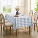 Checkered Tablecloth Rectangle Gingham Table Cloths Waterproof Wrinkle Free Buffalo Plaid Table Covers Washable for Dining, Parties & Outdoor Picnic(Light Blue,60"84")