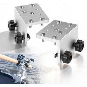 (Set of 2) 90 Degree Boat Track Mount Base for Lund Sport Track, Versatrack, BroCraft & Cannon Systems, Aluminum Gunnel Track Mount for Rod Holders & Marine Accessories