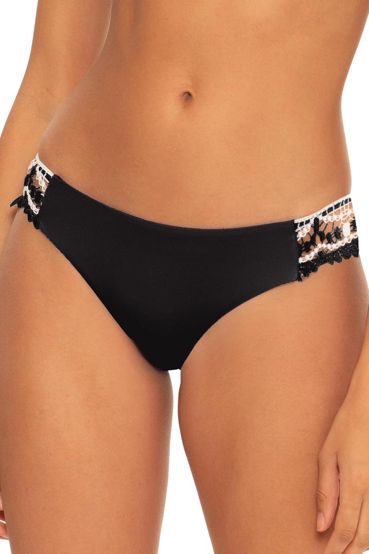 BECCA Women's Delilah Avery American Tab Bikini Bottom, Cheeky Coverage, Swimwear Separates (Medium)