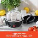 2 x BELLA Egg Cooker, Rapid Boiler & Poacher, Meal Prep Essential, Family Sized Meals: Make Up To 7 Large Boiled Eggs, Dishwasher Safe Lid with Cool-Touch Handles, Poaching Tray Included, Black