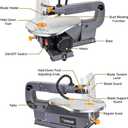 Hoteche 16-inch Power Scroll Saw for Woodworking with Large Tilting Working Table and Integrated Dust Port, Professional Woodworking Tool for Detailed Cutting, Fretwork, Crafting