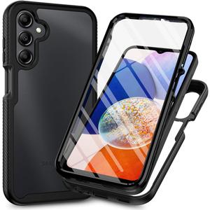 for Samsung Galaxy S25 Edge 5G Case, for Samsung S25 Edge Phone Case with Built-in Screen Protector Clear Slim Back Cover Shockproof Heavy Duty Bumper Full Body Protective Case, Black