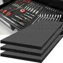 ONREVA Tool Box Foam 3Pack 48x24x1 inch, Foam Inserts for Cases, Polyethylene Tool Foam Sheets, Drawer Liner Foam, Toolbox Kaizen Organizer and Storage Tool Shadow, Black