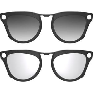2Pcs Polarized Clip-on for Ray-Ban Meta Skyler & Gen 2 (RW4010/RW4014 52-20), Black Frame Discoloration Clip for Meta Skyler Accessories Protect Your Eyes, Cool and Fashion (Silver + Grey)